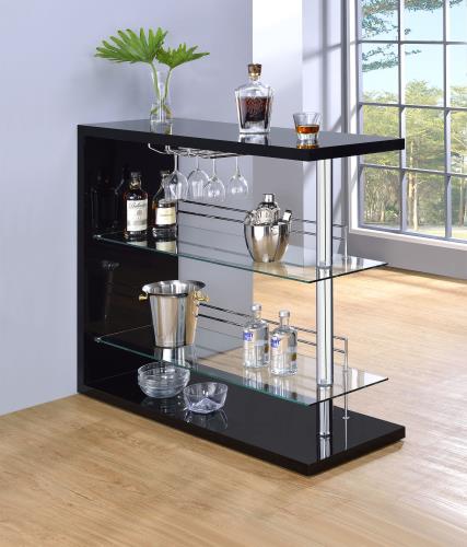 coaster-bar-tables-kitchen-dining-Prescott-Rectangular-2-shelf-Bar-Unit-Glossy-Black