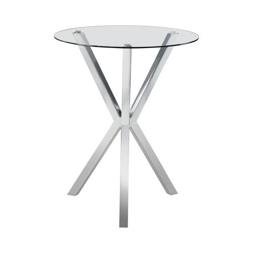coaster-bar-tables-kitchen-dining-Denali-Round-Glass-Top-Bar-Table-Chrome
