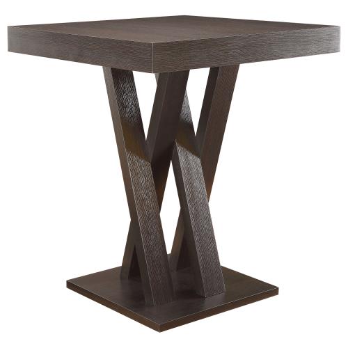 coaster-bar-tables-kitchen-dining-Freda-Double-X-shaped-Base-Square-Bar-Table-Cappuccino-hover