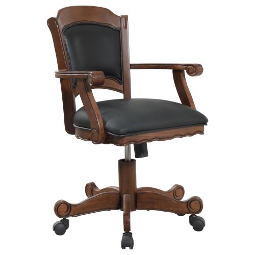 coaster-game-tables-chairs-bar-game-Turk-Game-Chair-with-Casters-Black-and-Tobacco-hover