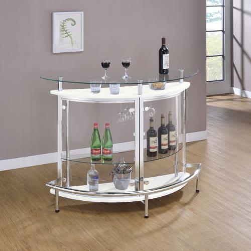 coaster-bars-bar-sets-kitchen-dining-Amarillo-2-tier-Bar-Unit-White-and-Chrome