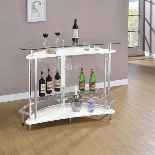 coaster-bars-bar-sets-kitchen-dining-Amarillo-2-tier-Bar-Unit-White-and-Chrome-hover