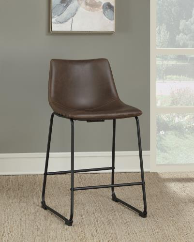 coaster-bar-stools-chairs-kitchen-dining-Michelle-Armless-Counter-Height-Stools-Two-tone-Brown-and-Black-(Set-of-2)