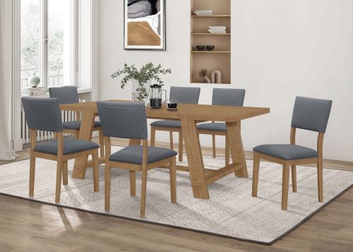 coaster-kitchen-dining-Sharon-7-piece-Rectangular-Trestle-Base-Dining-Table-Set-Blue-and-Brown