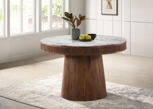 coaster-kitchen-dining-Ortega-Round-Marble-Top-Solid-Base-Dining-Table-White-and-Natural