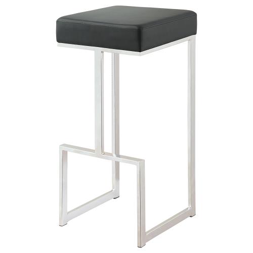 coaster-bar-stools-chairs-kitchen-dining-Gervase-Square-Bar-Stool-Black-and-Chrome-hover