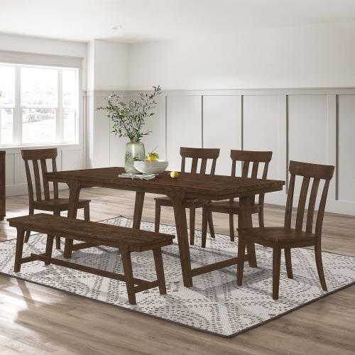 coaster-kitchen-dining-Reynolds-6-piece-Rectangular-Dining-Table-Set-Brown-Oak