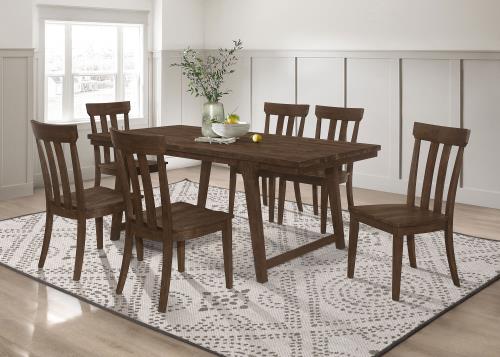 coaster-kitchen-dining-Reynolds-7-piece-Rectangular-Dining-Table-Set-Brown-Oak