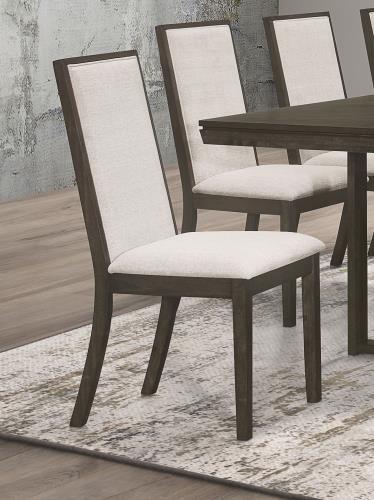 coaster-kitchen-dining-Kelly-Upholstered-Solid-Back-Dining-Side-Chair-Beige-and-Dark-Grey-(Set-of-2)-hover