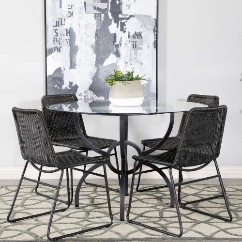 coaster-dining-room-sets-kitchen-dining-Aviano-5-piece-Dining-Set-Gunmetal-and-Matte-Black