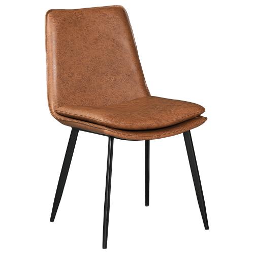coaster-kitchen-dining-Ortega-Padded-Seat-Solid-Back-Dining-Side-Chair-Coffee-and-Black-(Set-of-2)-hover