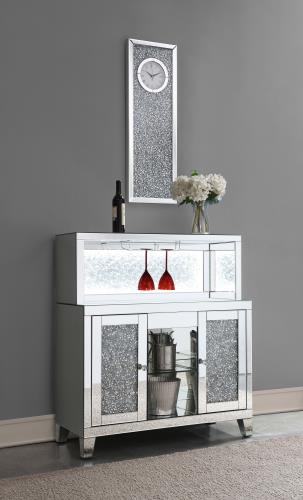 coaster-accents-Yvaine-2-door-Mirrored-Wine-Cabinet-with-Faux-Crystal-Inlay-Silver