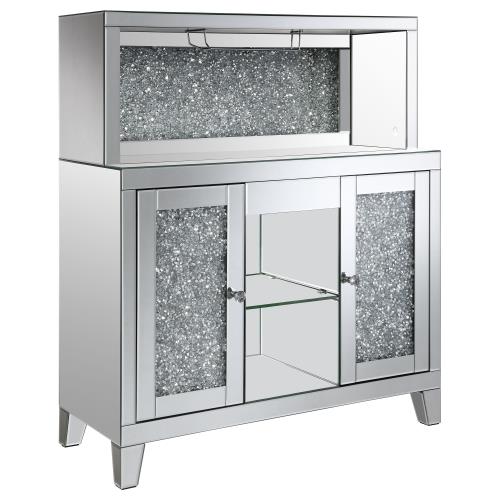 coaster-accents-Yvaine-2-door-Mirrored-Wine-Cabinet-with-Faux-Crystal-Inlay-Silver-hover