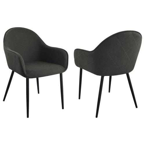 coaster-kitchen-dining-Emma-Upholstered-Dining-Arm-Chair-Charcoal-and-Black-(Set-of-2)