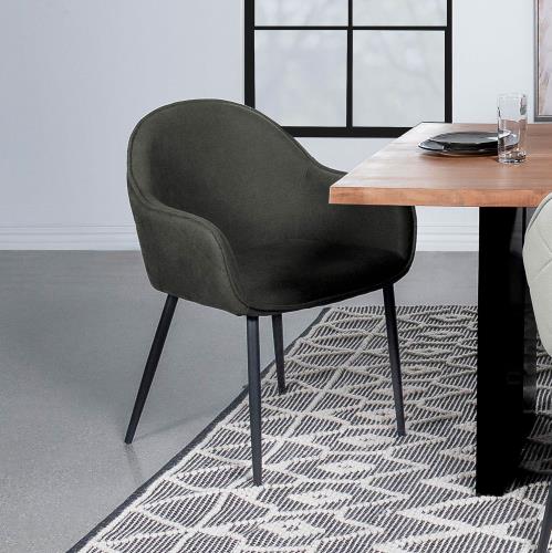 coaster-kitchen-dining-Emma-Upholstered-Dining-Arm-Chair-Charcoal-and-Black-(Set-of-2)-hover