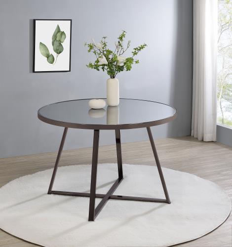 coaster-kitchen-dining-Jillian-Round-Dining-Table-with-Tempered-Mirror-Top-Black-Nickel