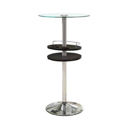 coaster-bar-tables-kitchen-dining-Gianella-Glass-Top-Bar-Table-with-Wine-Storage-Black-and-Chrome-hover