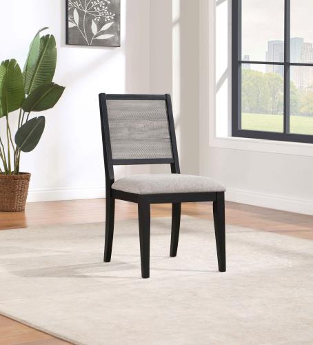 coaster-kitchen-dining-Elodie-Upholstered-Padded-Seat-Dining-Side-Chair-Dove-Grey-and-Black-(Set-of-2)