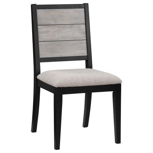 coaster-kitchen-dining-Elodie-Upholstered-Padded-Seat-Dining-Side-Chair-Dove-Grey-and-Black-(Set-of-2)-hover