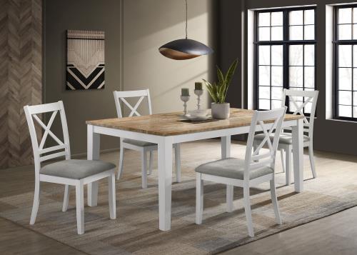 coaster-kitchen-dining-Hollis-5-piece-Rectangular-Dining-Table-Set-Brown-and-White