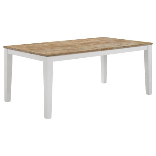 coaster-kitchen-dining-Hollis-Rectangular-Solid-Wood-Dining-Table-Brown-and-White-hover
