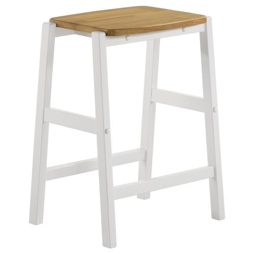 coaster-kitchen-dining-Hollis-Wood-Counter-Height-Backless-Bar-Stool-Brown-and-White-(Set-of-2)-hover