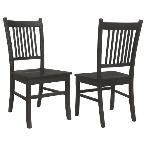 coaster-kitchen-dining-Marbrisa-Slat-Back-Dining-Side-Chair-Matte-Black-(Set-of-2)