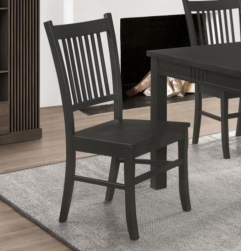 coaster-kitchen-dining-Marbrisa-Slat-Back-Dining-Side-Chair-Matte-Black-(Set-of-2)-hover