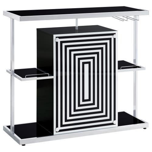 coaster-bars-bar-sets-kitchen-dining-Zinnia-2-tier-Bar-Unit-Glossy-Black-and-White-hover