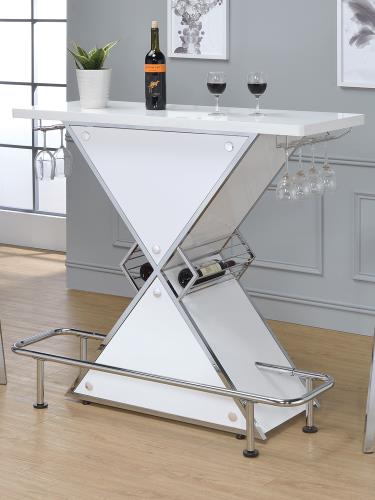 coaster-bars-bar-sets-kitchen-dining-Atoka-X-shaped-Bar-Unit-with-Wine-Bottle-Storage-Glossy-White