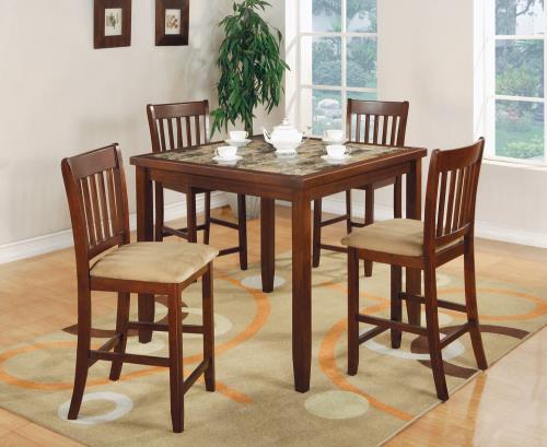 coaster-dining-room-sets-kitchen-dining-Jardin-5-piece-Counter-Height-Dining-Set-Red-Brown-and-Tan