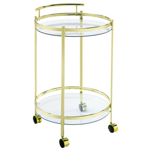 coaster-bar-serving-carts-kitchen-dining-Chrissy-2-tier-Round-Glass-Bar-Cart-Brass-hover