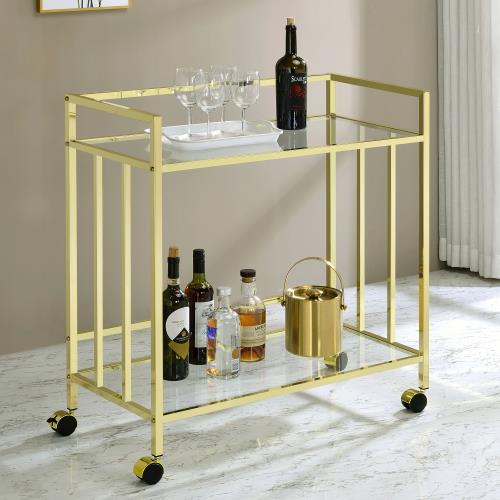 coaster-bar-serving-carts-kitchen-dining-Cara-Rectangular-Glass-Bar-Cart-Brass