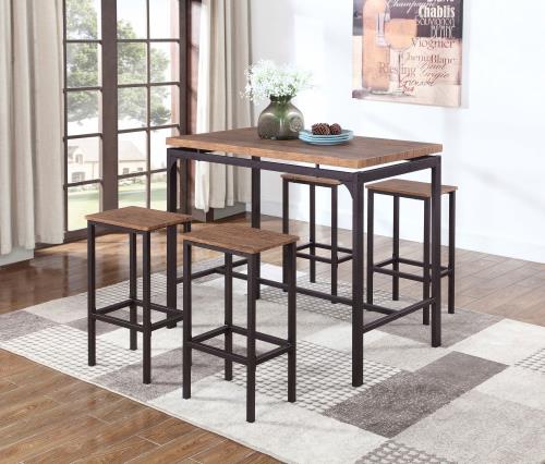 coaster-bar-stools-chairs-kitchen-dining-Santana-5-piece-Pub-Height-Bar-Table-Set-Weathered-Chestnut-and-Black