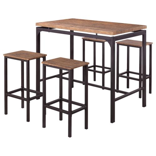 coaster-bar-stools-chairs-kitchen-dining-Santana-5-piece-Pub-Height-Bar-Table-Set-Weathered-Chestnut-and-Black-hover