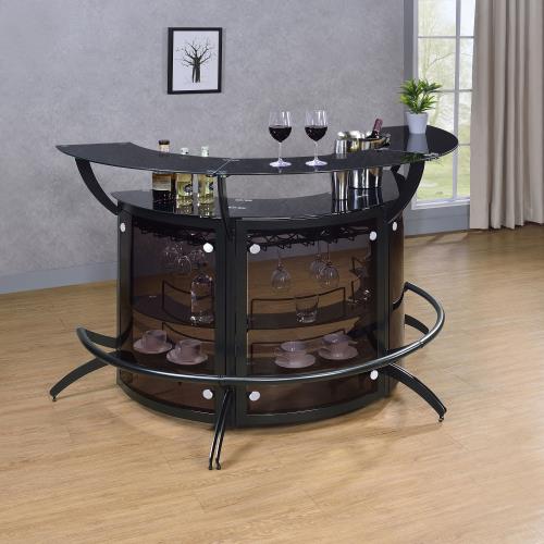 coaster-kitchen-dining-Dallas-2-shelf-Curved-Home-Bar-Smoke-and-Black-Glass-(Set-of-3)