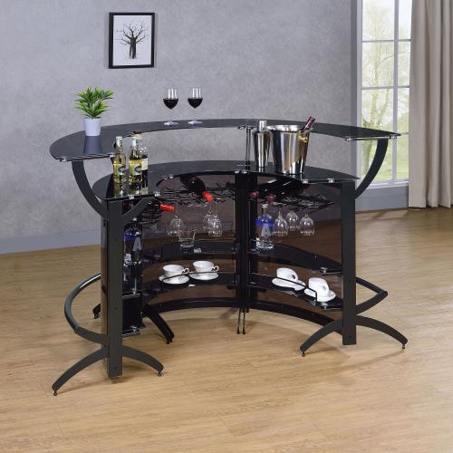 coaster-kitchen-dining-Dallas-2-shelf-Curved-Home-Bar-Smoke-and-Black-Glass-(Set-of-3)-hover