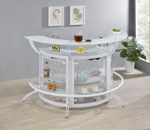 coaster-bar-game-Dallas-2-shelf-Curved-Home-Bar-White-and-Frosted-Glass-(Set-of-3)