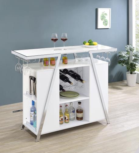coaster-bar-game-Araceli-Home-Bar-Wine-Cabinet-White-High-Gloss-and-Chrome-hover