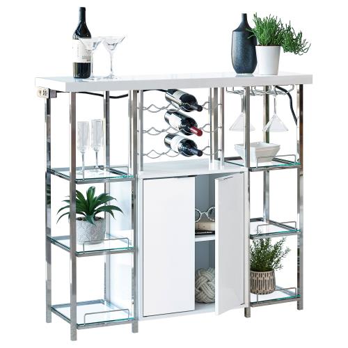coaster-accent-cabinets-dressers-bedroom-bedroom-Gallimore-2-door-Bar-Cabinet-with-Glass-Shelf-High-Glossy-White-and-Chrome-hover