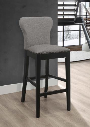 coaster-kitchen-dining-Rolando-Upholstered-Solid-Back-Bar-Stools-with-Nailhead-Trim-(Set-of-2)-Grey-and-Black-hover