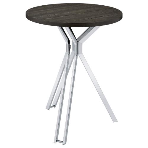 coaster-bar-tables-kitchen-dining-Edgerton-Round-Wood-Top-Bar-Table-Dark-Oak-and-Chrome-hover
