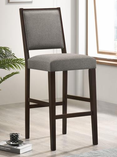 coaster-kitchen-dining-Bedford-Upholstered-Open-Back-Bar-Stools-with-Footrest-(Set-of-2)-Grey-and-Espresso-hover