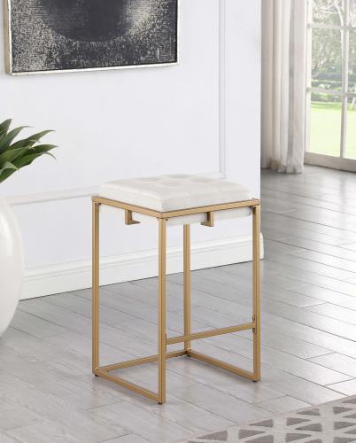 coaster-bar-stools-chairs-kitchen-dining-Nadia-Square-Padded-Seat-Counter-Height-Stool-(Set-of-2)-Beige-and-Gold-hover