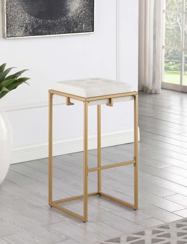 coaster-bar-stools-chairs-kitchen-dining-Nadia-Square-Padded-Seat-Bar-Stool-(Set-of-2)-Beige-and-Gold-hover