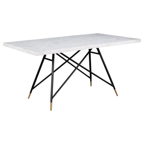 coaster-kitchen-dining-Gabrielle-Rectangular-Marble-Top-Dining-Table-White-and-Black-hover