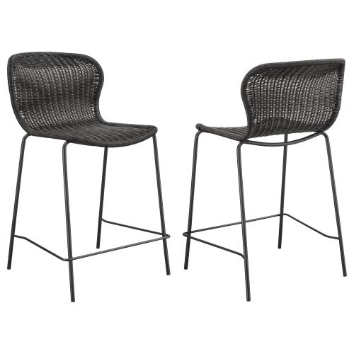 coaster-kitchen-dining-Mckinley-Upholstered-Counter-Height-Stools-with-Footrest-(Set-of-2)-Brown-and-Sandy-Black