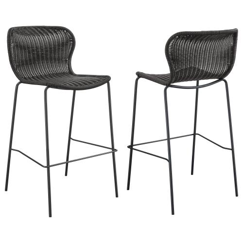 coaster-kitchen-dining-Mckinley-Upholstered-Bar-Stools-with-Footrest-(Set-of-2)-Brown-and-Sandy-Black