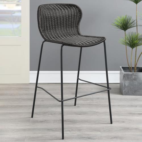 coaster-kitchen-dining-Mckinley-Upholstered-Bar-Stools-with-Footrest-(Set-of-2)-Brown-and-Sandy-Black-hover