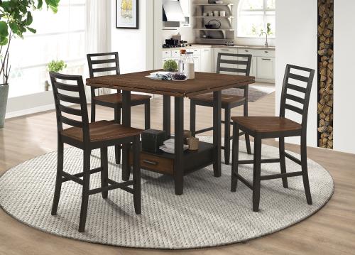 coaster-bar-tables-kitchen-dining-Sanford-Round-Counter-Height-Table-with-Drop-Leaf-Cinnamon-and-Espresso